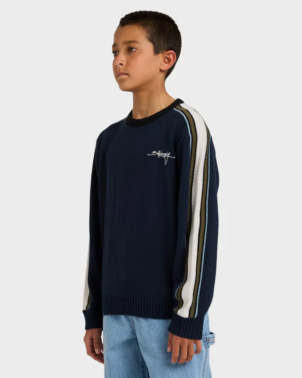 BILLABONG BOYS SCRIPT SWEATER NAVY