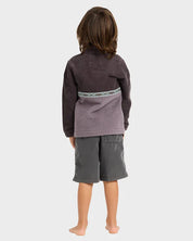 BILLABONG BOYS SPACE LOBSTER HALF ZIP FLEECE PULLOVER KIDS HOODIE WASHED BLACK