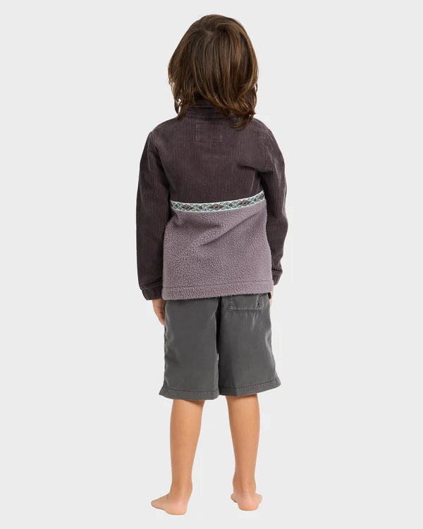 BILLABONG BOYS SPACE LOBSTER HALF ZIP FLEECE PULLOVER KIDS HOODIE WASHED BLACK