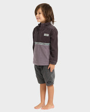 BILLABONG BOYS SPACE LOBSTER HALF ZIP FLEECE PULLOVER KIDS HOODIE WASHED BLACK