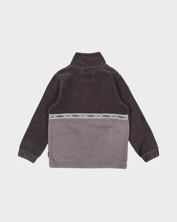 BILLABONG BOYS SPACE LOBSTER HALF ZIP FLEECE PULLOVER KIDS HOODIE WASHED BLACK