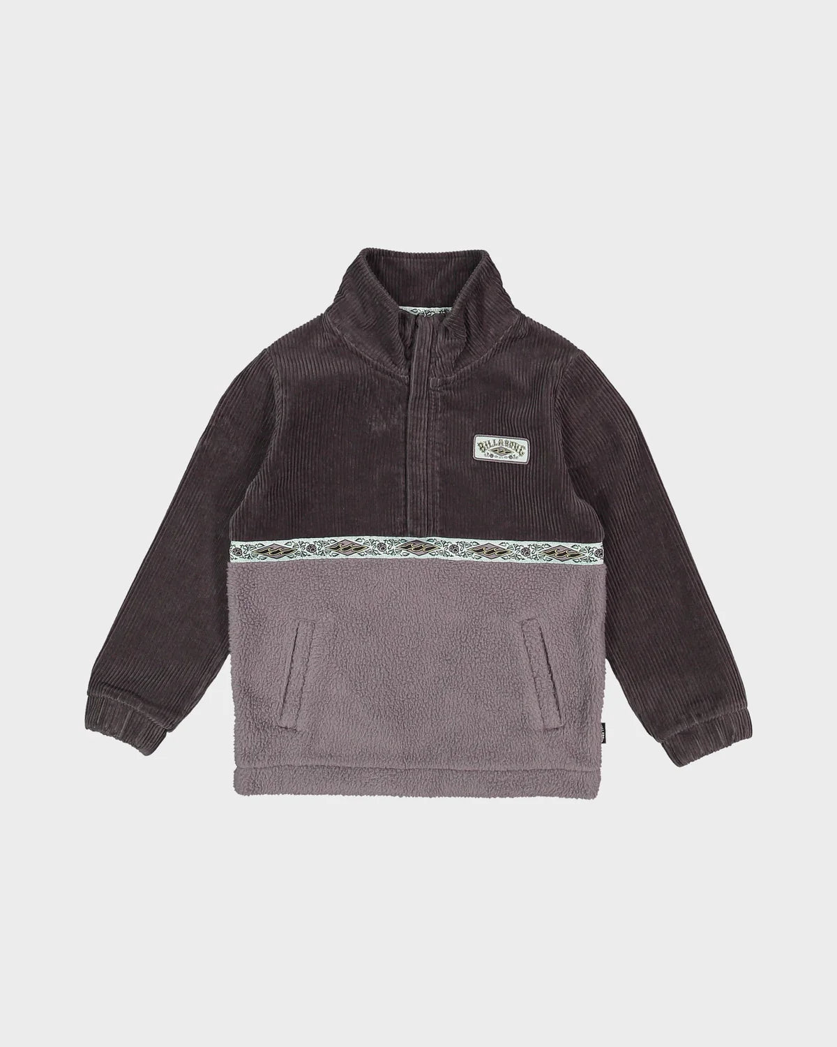 BILLABONG BOYS SPACE LOBSTER HALF ZIP FLEECE PULLOVER KIDS HOODIE WASHED BLACK