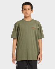 BILLABONG BOYS SPEC 73 BIO ARCH T SHIRT CYPRESS GREEN KIDS SURF TEE