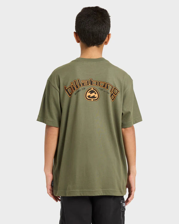 BILLABONG BOYS SPEC 73 BIO ARCH T SHIRT CYPRESS GREEN KIDS SURF TEE