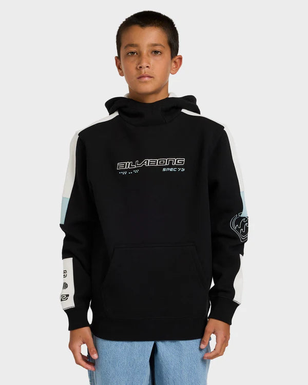 BILLABONG BOYS SPEC 73 POP MOCK PULLOVER HOODIE KIDS FLEECE BLACK 8-16