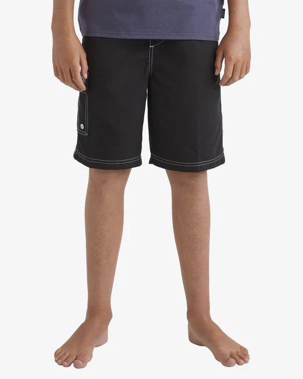 BILLABONG BOYS THROW ON BOARDSHORTS QUICK DRY SURF SHORTS ELASTIC WAIST BLACK