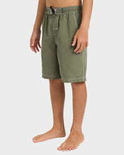 BILLABONG BOYS THROW ON BOARDHORTS CYPRESS GREEN SURF SWIM SHORTS
