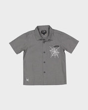 BILLABONG BOYS WEB MOGUL SHIRT BUTTON DOWN SHORT SLEEVE CASUAL SHIRT RAVEN