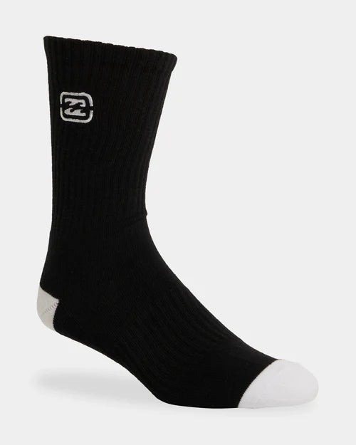 BILLABONG BRACKET WAVE 3 PACK CREW SOCKS – BOYS 8–16 EVERYDAY SOCK SET IN MULTI