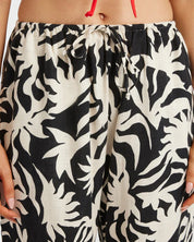 BILLABONG BY MY SIDE WOMENS PANTS CASUAL RELAXED SUMMER BEACH BLACK WHITE