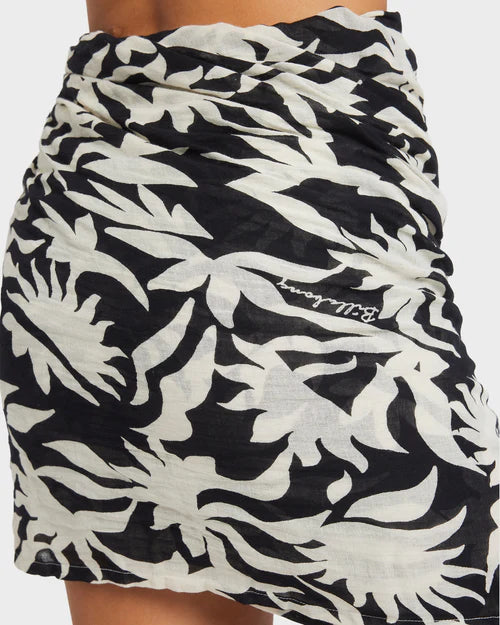 BILLABONG BY MY SIDE WOMENS SARONG BEACH SWIM COVER UP RESORT WRAP BLACK WHITE
