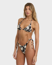 BILLABONG BY MY SIDE WOMENS TRIANGLE BIKINI TOP SURF SWIMWEAR BLACK WHITE