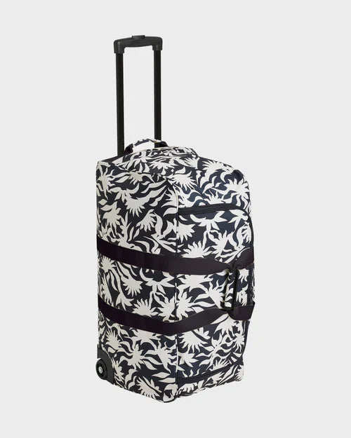 BILLABONG CHECK IN WOMENS LUGGAGE LARGE TRAVEL SUITCASE HOLIDAY WHITE BLACK