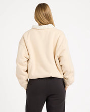 BILLABONG CLASSIC VIBES BUTTON DOWN FLEECE PULLOVER DOVE
