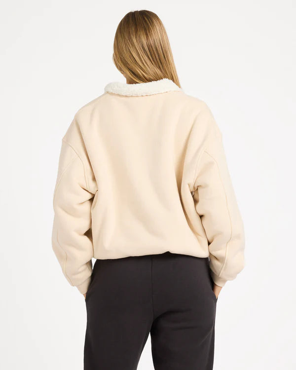 BILLABONG CLASSIC VIBES BUTTON DOWN FLEECE PULLOVER DOVE