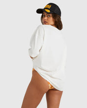 BILLABONG COCO PALM WOMENS T-SHIRT SALT CRYSTAL RELAXED SUMMER SURF GRAPHIC TEE