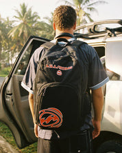BILLABONG COMMAND MENS BACKPACK BLACK RED DURABLE SURF SCHOOL TRAVEL BAG