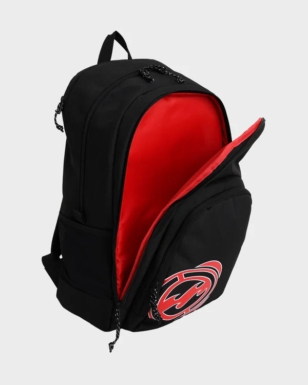 BILLABONG COMMAND MENS BACKPACK BLACK RED DURABLE SURF SCHOOL TRAVEL BAG