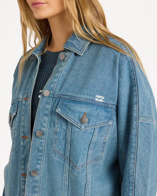 BILLABONG COOL TIMES TRUCKER JACKET SUN FADED INDIGO