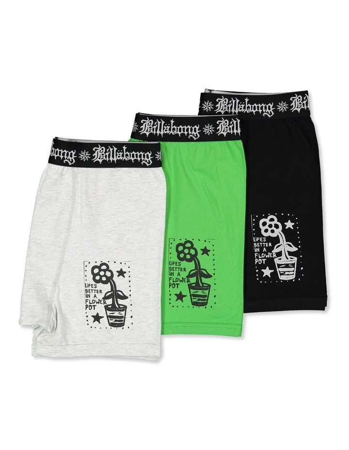 BILLABONG CREED FLOWER POT 3 PACK BRIEFS – MULTI