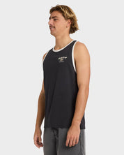 BILLABONG CROSSBOARDS TIPPER TANK TOP – MENS SURF SINGLET WASHED BLACK