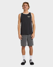 BILLABONG CROSSBOARDS TIPPER TANK TOP – MENS SURF SINGLET WASHED BLACK