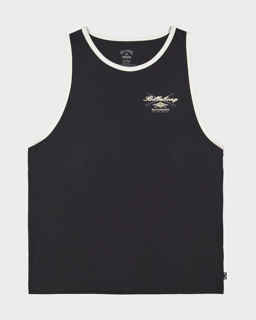 BILLABONG CROSSBOARDS TIPPER TANK TOP – MENS SURF SINGLET WASHED BLACK