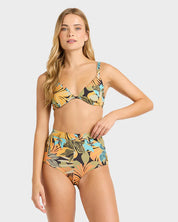 BILLABONG DES TROPIQUES AVALON BIKINI BOTTOM BLACK MULTI