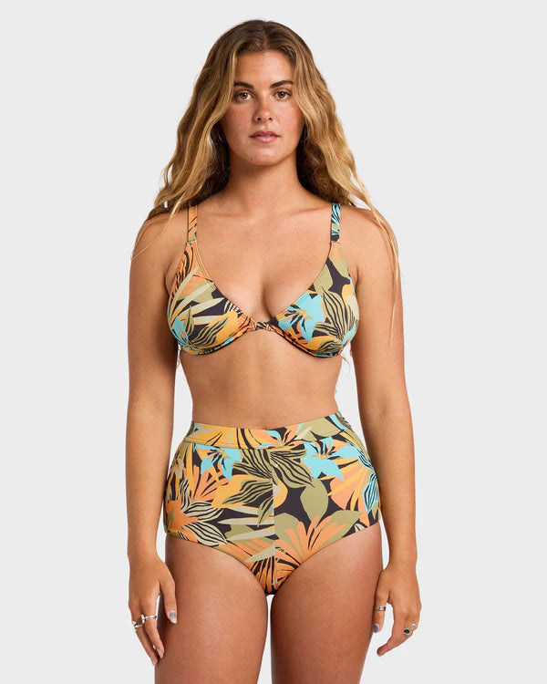 BILLABONG DES TROPIQUES REESE D/DD UNDERWIRE BIKINI TOP BLACK MULTI