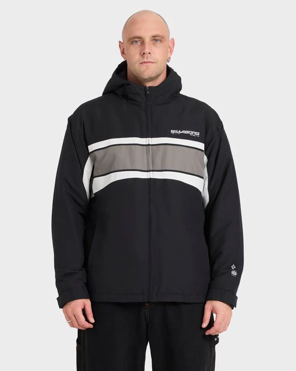 BILLABONG FLUID 2K JACKET MENS WATER RESISTANT SURF STREETWEAR JACKET BLACK