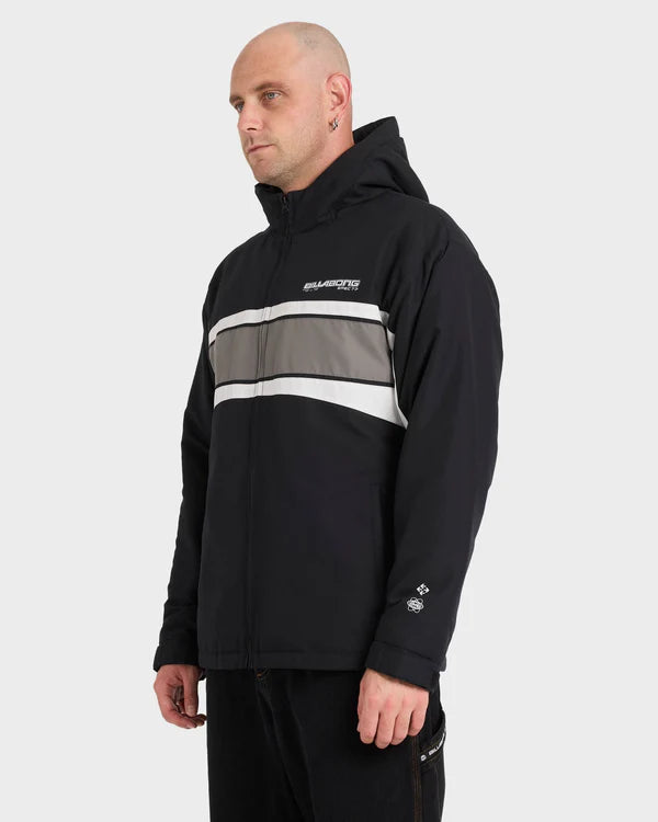 BILLABONG FLUID 2K JACKET MENS WATER RESISTANT SURF STREETWEAR JACKET BLACK