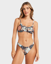 BILLABONG FOREVER FOLK COCO WOMENS BRALETTE BIKINI TOP SURF SWIM BLACK PEBBLE