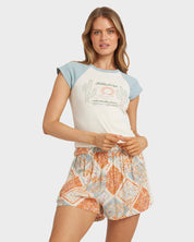 BILLABONG FOREVER FOLK WOMENS SHORTS CASUAL SUMMER EVERYDAY BEACH WHITECAP