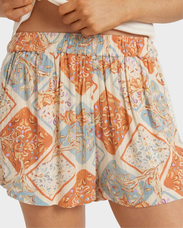 BILLABONG FOREVER FOLK WOMENS SHORTS CASUAL SUMMER EVERYDAY BEACH WHITECAP