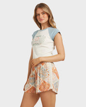 BILLABONG FOREVER FOLK WOMENS SHORTS CASUAL SUMMER EVERYDAY BEACH WHITECAP