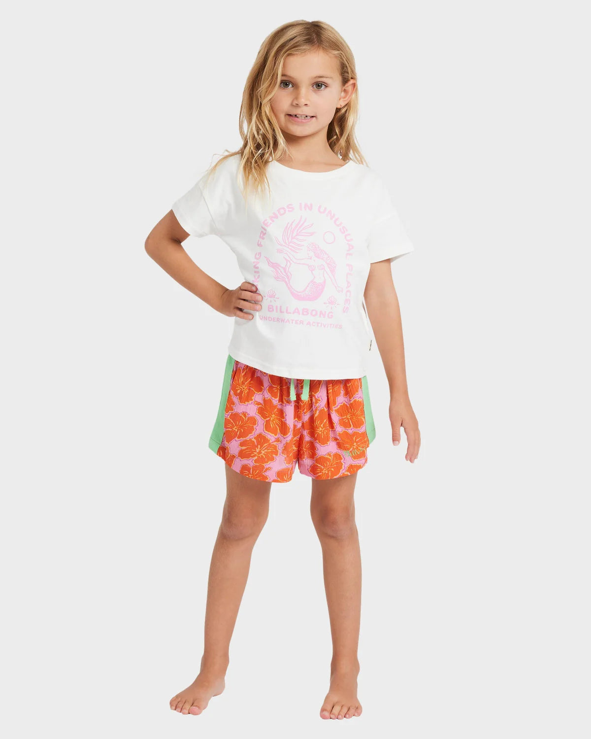 BILLABONG FRIENDS IN PLACES GIRLS T SHIRT TODDLER KIDS 0 5 SURF TEE SALT CRYSTAL