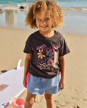 BILLABONG GIRLS 0-5 ALOHA CLUB T-SHIRT – OFF BLACK