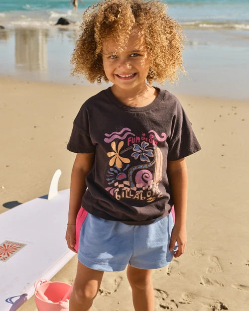 BILLABONG GIRLS 0-5 ALOHA CLUB T-SHIRT – OFF BLACK