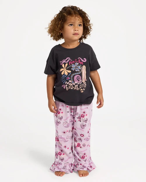 BILLABONG GIRLS 0-5 ALOHA CLUB T-SHIRT – OFF BLACK