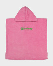 BILLABONG GIRLS 0-5 HOODED TOWEL PARTY PINK KIDS BEACH SWIM COTTON PONCHO