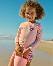 BILLABONG GIRLS 0-5 HULA HAZE LONG SLEEVE RASH VEST SET – MAGNOLIA