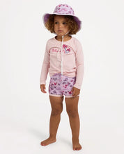 BILLABONG GIRLS 0-5 HULA HAZE LONG SLEEVE RASH VEST SET – MAGNOLIA