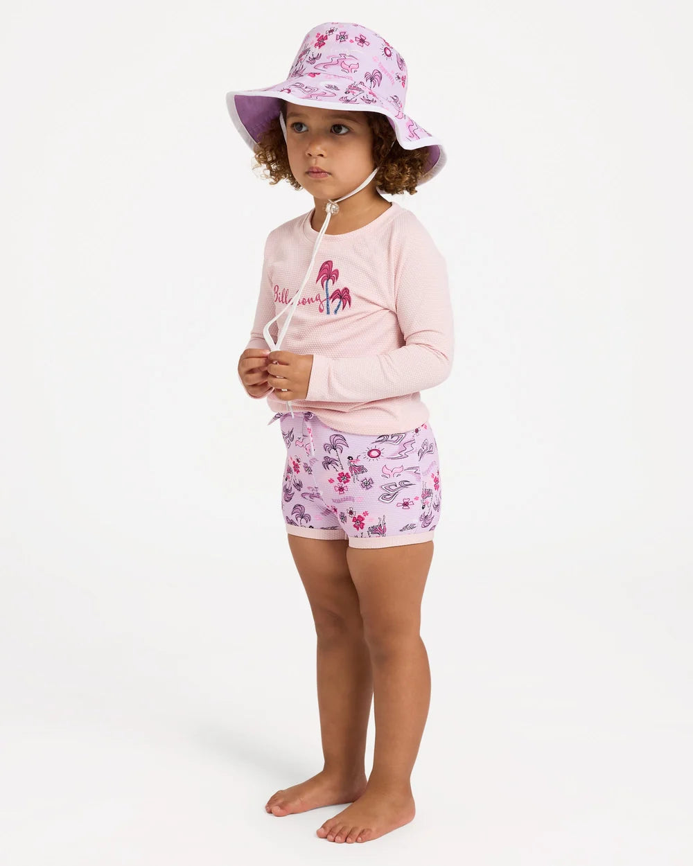 BILLABONG GIRLS 0-5 HULA HAZE LONG SLEEVE RASH VEST SET – MAGNOLIA