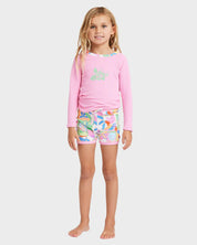 BILLABONG GIRLS 0-5 SUN SHIFT RASH VEST SET MULTI KIDS UV SWIM SURF OUTFIT