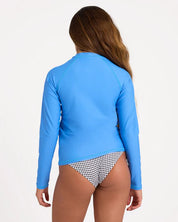 BILLABONG GIRLS 6-16 BREAKER SQUAD LONG SLEEVE RASH VEST – TIDAL BLUE