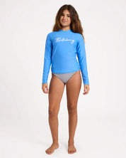 BILLABONG GIRLS 6-16 BREAKER SQUAD LONG SLEEVE RASH VEST – TIDAL BLUE