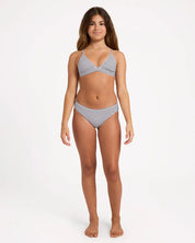 BILLABONG GIRLS 6-16 GINGHAM CRUSH TRIANGLE BIKINI SET – BLACK WHITE