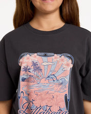 BILLABONG GIRLS 6-16 HAZY DAYZ T-SHIRT – OFF BLACK