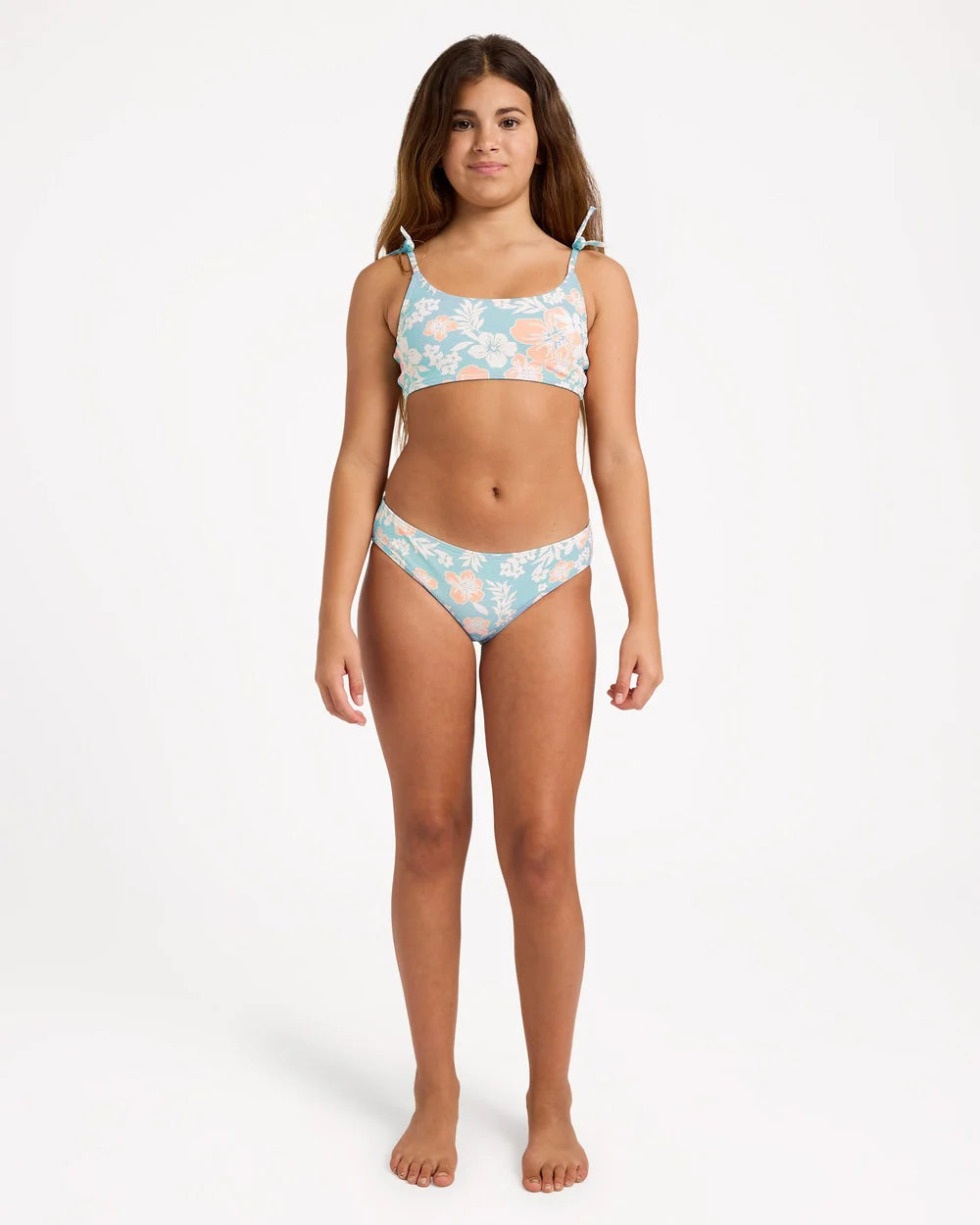 BILLABONG GIRLS 6-16 HIBISCUS HAZE TRILET BIKINI SET – AQUA HAZE