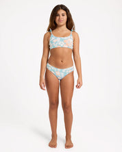 BILLABONG GIRLS 6-16 HIBISCUS HAZE TRILET BIKINI SET – AQUA HAZE